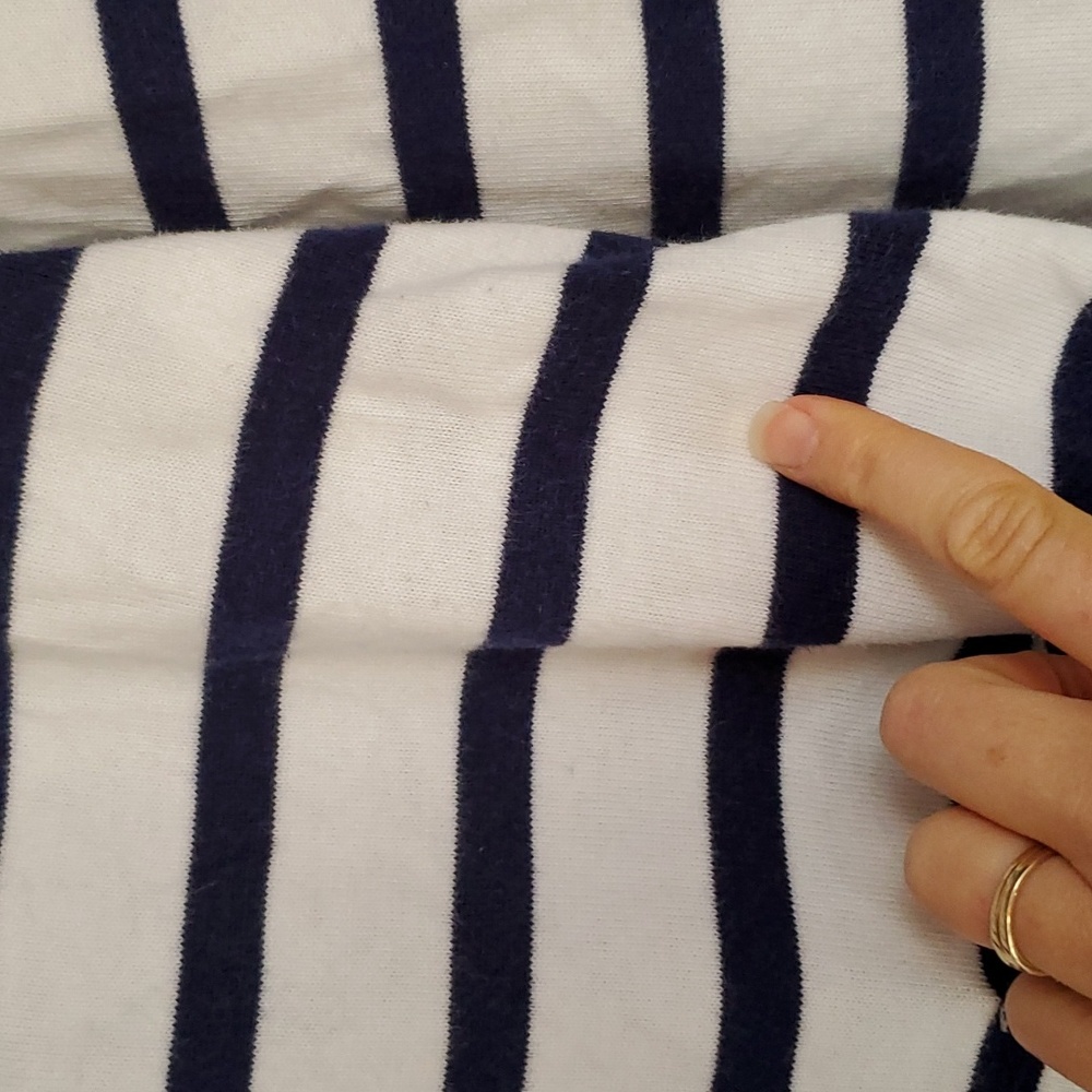 Kate Spade Tropez Nautical Navy Striped Womans Long Sleeve Top Size Medium - Picture 10 of 11